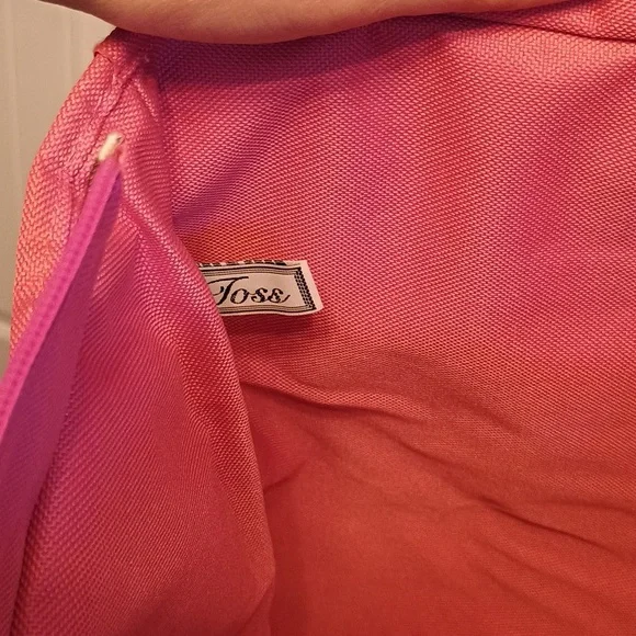 Toss Resort Collection Giraffe Print Tote Bag with Pink Straps, W/Hot Iron Bag - Picture 9 of 16